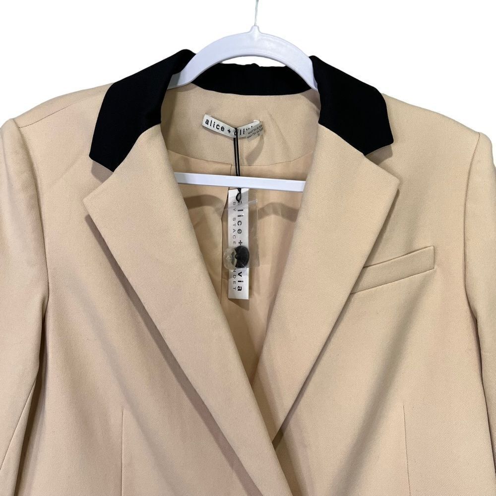 NEW Alice + Olivia Bergen Blazer Sepia Black Size 10 - Picture 7 of 11